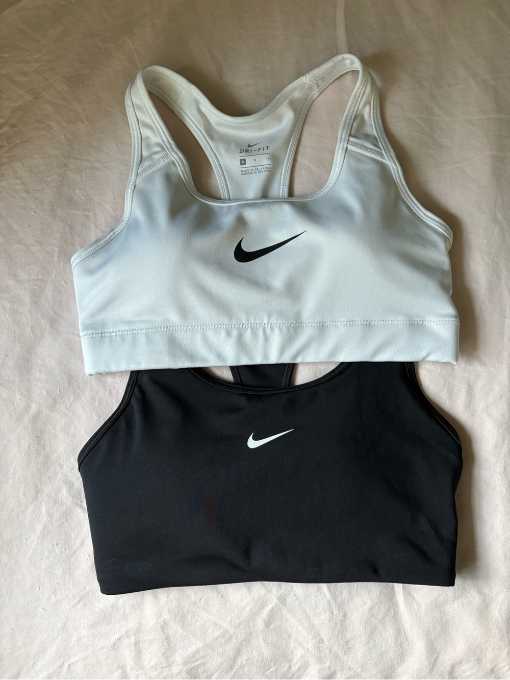 Nike Women's Racerback Sports Bras - White & Black Duo